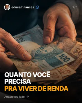 Capa de exemplo, nicho Finanças: Quanto você precisa pra viver de renda