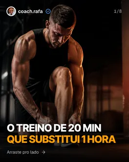 Capa de exemplo, nicho Fitness: O treino de 20 min que substitui 1 hora
