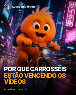 Capa de exemplo, nicho IA: Por que carrosséis estão vencendo os vídeos