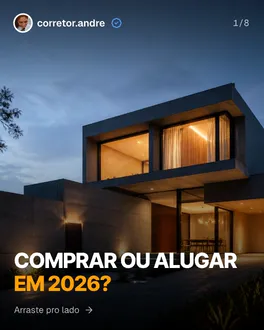 Capa de exemplo, nicho Imóveis: Comprar ou alugar em 2026?